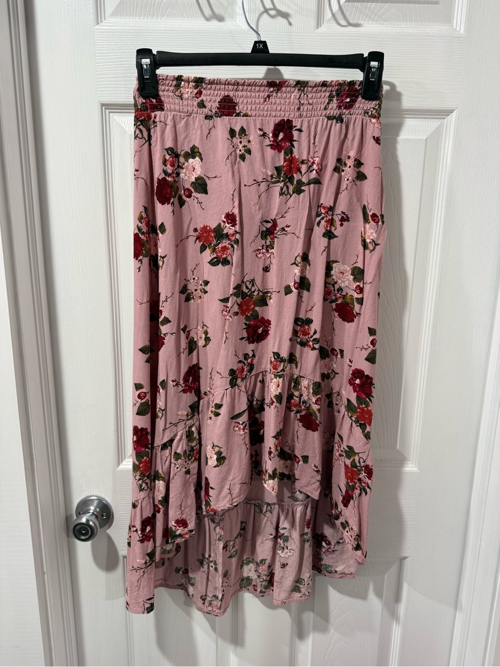 Xhilaration Pink Floral High-Low Maxi Skirt, boho